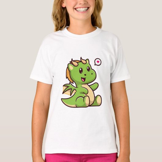 Adorable Baby Green Dragon T-Shirt (Vorderseite)
