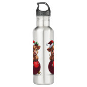 adorable baby highland cow sitting edelstahlflasche (Rückseite)