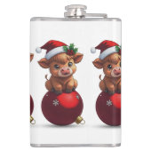 adorable baby highland cow sitting flachmann (Rückseite)