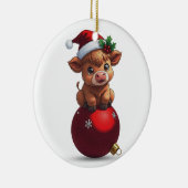adorable baby highland cow sitting keramik ornament (Rechts)