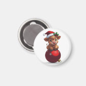 adorable baby highland cow sitting magnet (Vorderseite/Rückseite)