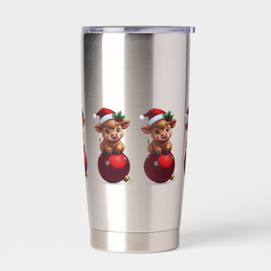 adorable baby highland cow sitting thermobecher (Links)