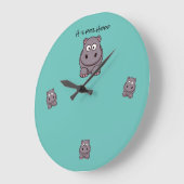 Adorable Baby Hippo Aquamarine Blue Wall Uhr (Winkel)