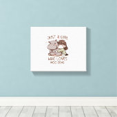Adorable Baby Hippo, Jus A Girl, der Moo Deng Lieb Leinwanddruck (Insitu (Holzboden))