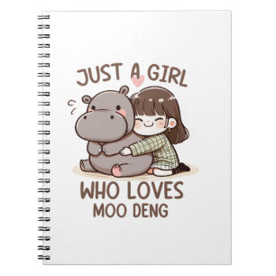 Adorable Baby Hippo, Jus A Girl, der Moo Deng Lieb Notizblock