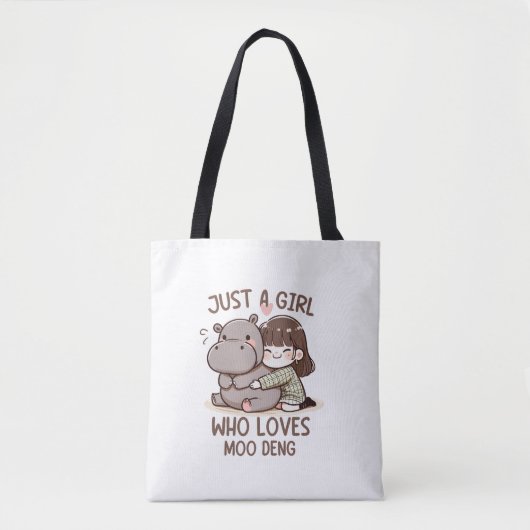 Adorable Baby Hippo, Jus A Girl, der Moo Deng Lieb Tasche (Vorderseite)