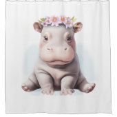 Adorable Baby Hippopotamus Duschvorhang (Vorderseite)