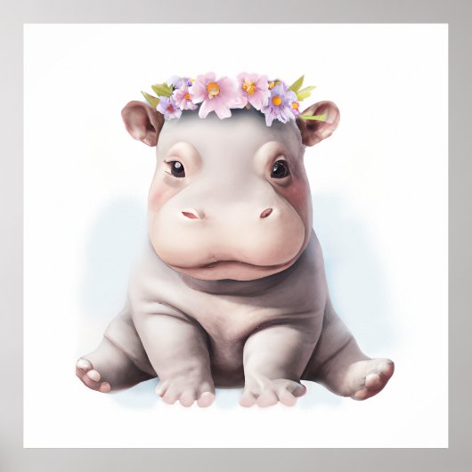 Adorable Baby Hippopotamus Poster (Vorne)