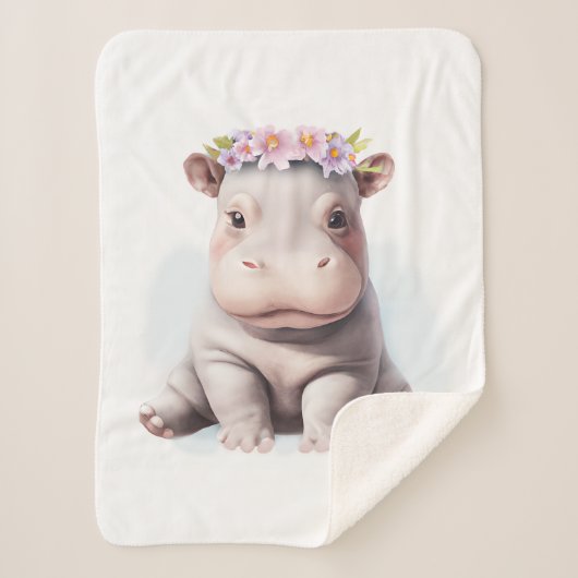 Adorable Baby Hippopotamus Sherpadecke (Vorderseite)