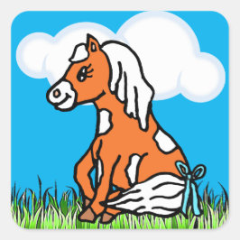 Adorable Baby Horse Brown Pony Stickers