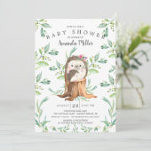 Adorable Baby Igel und Mama Babydusche Einladung (Stehend Vorderseite)