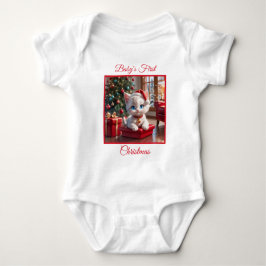 Adorable Baby Kitten Erste Weihnachten Baby Strampler
