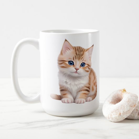 Adorable Baby Kitten Niedlich Feline Kaffeetasse (Mit Donut)