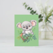 Adorable Baby Koala Bear Postkarte (Stehend Vorderseite)