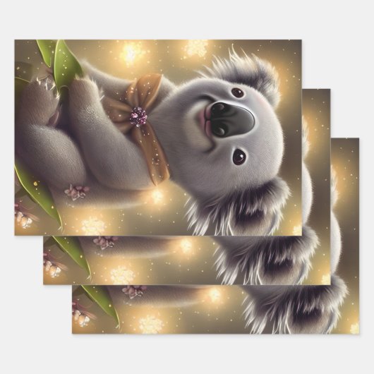 Adorable Baby Lächeln Koala Bär Geschenkpapier Set (Set)