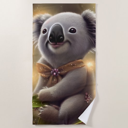 Adorable Baby Lächeln Koala Bär Strandtuch (Vorderseite)