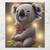 Adorable Baby Lächeln Koala Bär Weinetikett (Einzelnes Label)