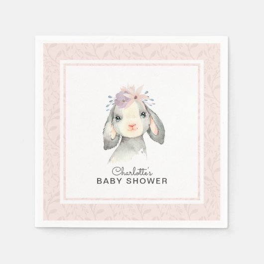 Adorable Baby Lamb Girl Babydusche Serviette (Vorderseite)