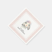 Adorable Baby Lamb Girl Babydusche Serviette (Ecke)