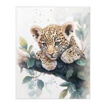 Adorable Baby Leopard - Aquarell Kinderzimmer Acry