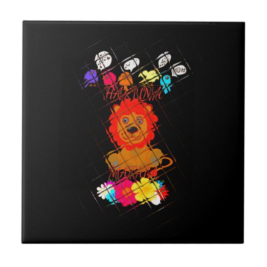 Adorable Baby Lion Art Design Motif Fliese (Vorderseite)