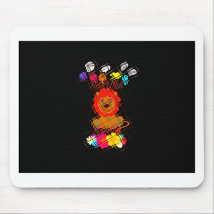 Adorable Baby Lion Art Design Motif Mousepad