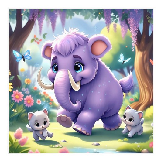 Adorable Baby Mammoth Fotodruck (Vorne)