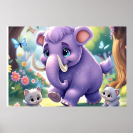 Adorable Baby Mammoth Poster
