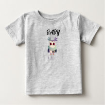Adorable Baby Owl Graphic Black T - Shirt - Niedli