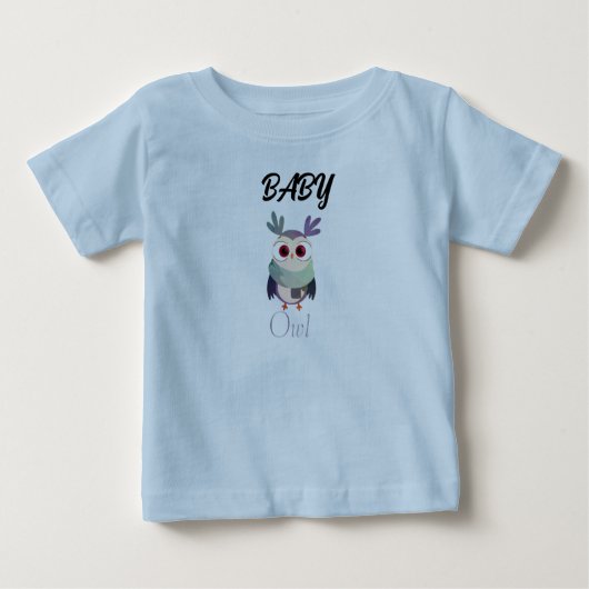 Adorable Baby Owl Graphic Black T - Shirt - Niedli (Vorderseite)