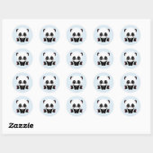 Adorable Baby Panda auf Blue Stickers (6 Aufkleber (Blatt)