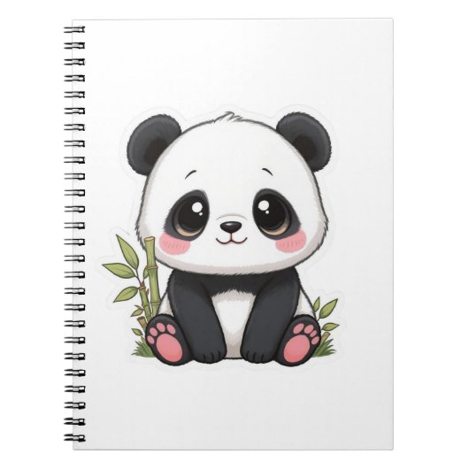 Adorable Baby Panda Bamboo Notizblock (Vorderseite)