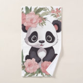 Adorable Baby Panda Bär mit Blume Badhandtuch Set (Handtuch)