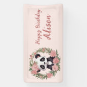 Adorable Baby Panda Bär mit Blume Banner (Vertikal)
