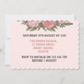 Adorable Baby Panda Bär mit Blume Einladung (Rückseite)