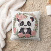 Adorable Baby Panda Bär mit Blume Kissen (Decke)