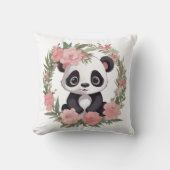 Adorable Baby Panda Bär mit Blume Kissen (Vorderseite)