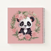 Adorable Baby Panda Bär mit Blume Notizblock (Rückseite)