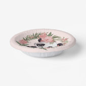 Adorable Baby Panda Bär mit Blume Pappteller (Gewinkelt)