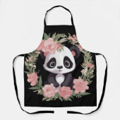 Adorable Baby Panda Bär mit Blume Schürze (Vorderseite)