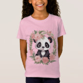 Adorable Baby Panda Bär mit Blume T-Shirt (Vorderseite)