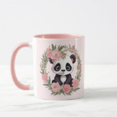 Adorable Baby Panda Bär mit Blume Tasse (Links)