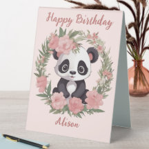 Adorable Baby Panda Bär mit Blume