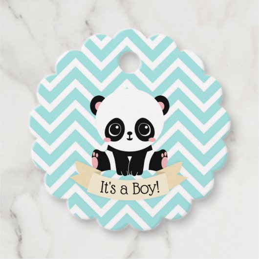 Adorable Baby Panda Blue Baby Dusche Geschenkanhänger (Vorderseite)