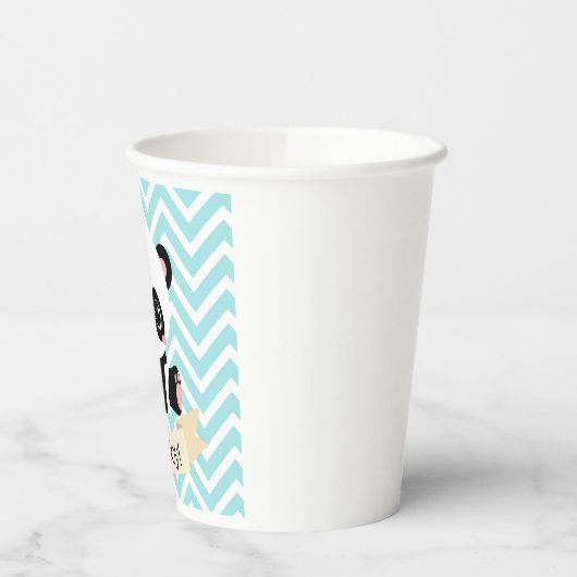 Adorable Baby Panda Blue Baby Dusche Pappbecher (Links)