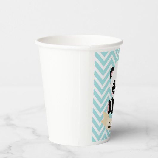 Adorable Baby Panda Blue Baby Dusche Pappbecher (Rechts)