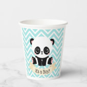 Adorable Baby Panda Blue Baby Dusche Pappbecher (Vorderseite)