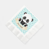 Adorable Baby Panda Blue Baby Dusche Serviette (Ecke)