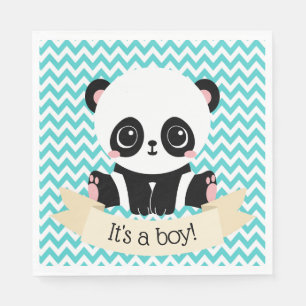 Adorable Baby Panda Blue Baby Duschpapier Napkins Serviette