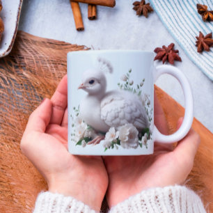 Adorable Baby Peacock & Blume: Naturgenuss Kaffeetasse